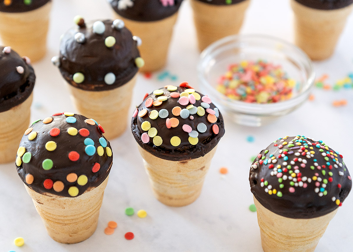 Muffins en vasitos de helado para fiestas infantiles