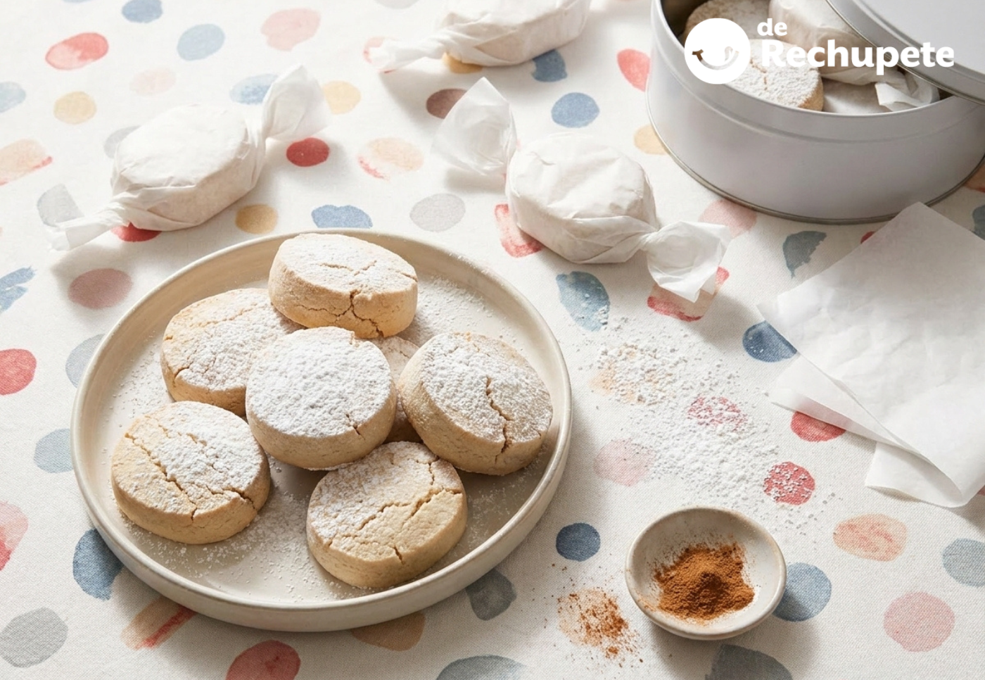 Polvorones de Pitillas con canela, receta navarra tradicional